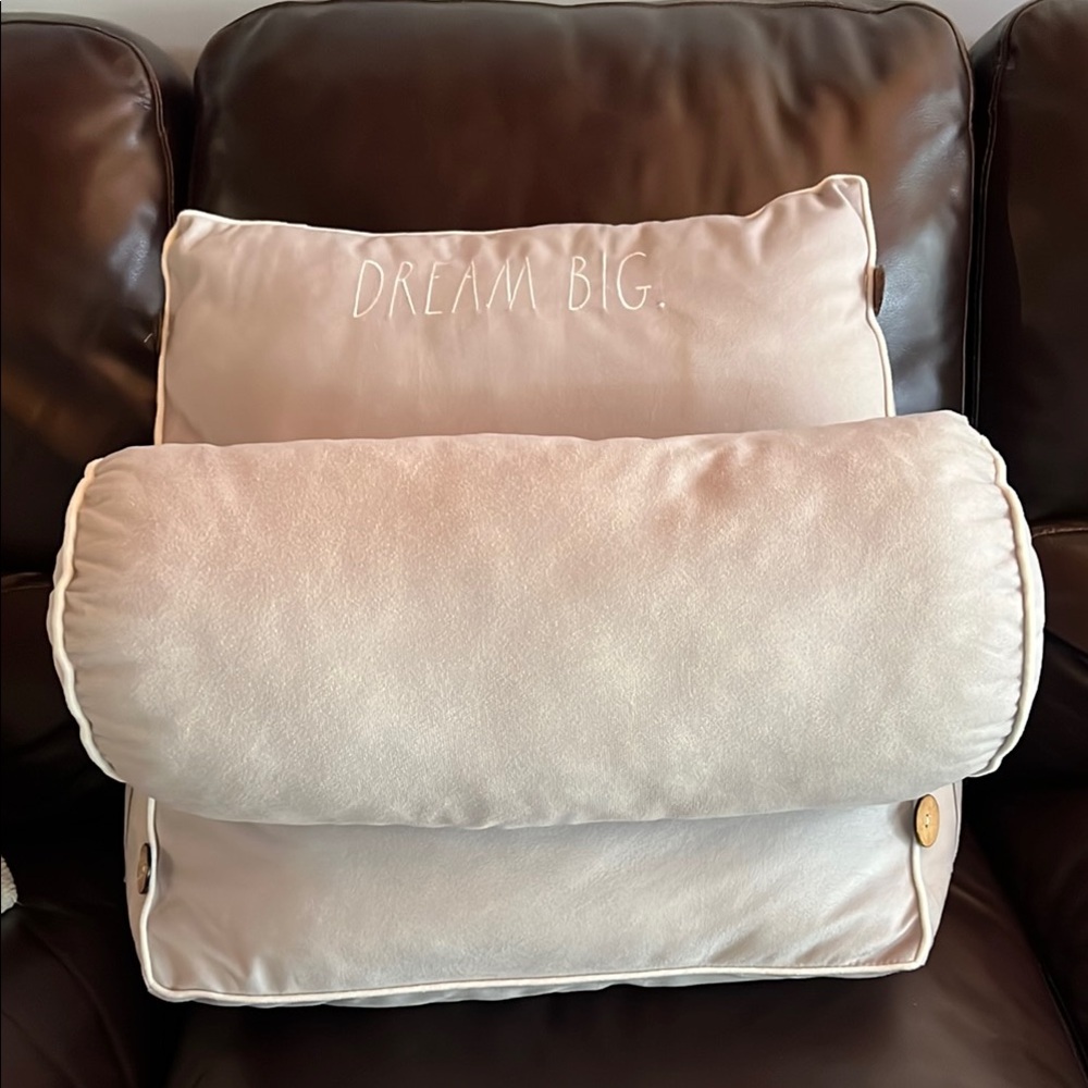Rae Dunn Cream 'Dream Big' Pillow Set